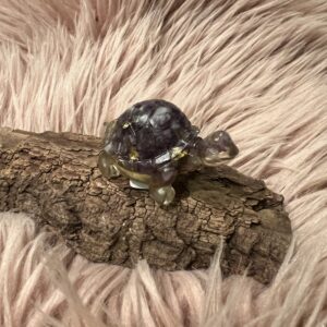 Resin Skildpadde med Amethyst