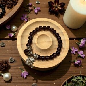 Amethyst Armbånd med Livets Træ Vedhæng