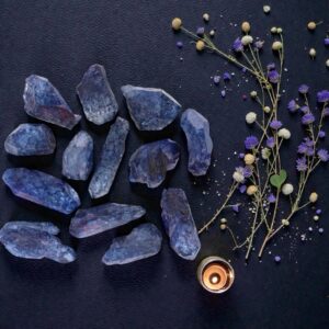 Blå Farvede Kvarts Spidser