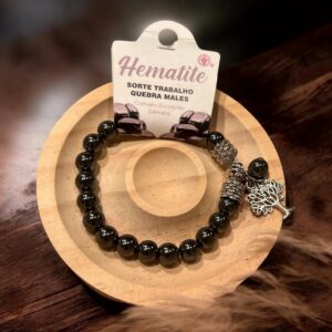 Hematite Armbånd med Livets Træ Vedhæng