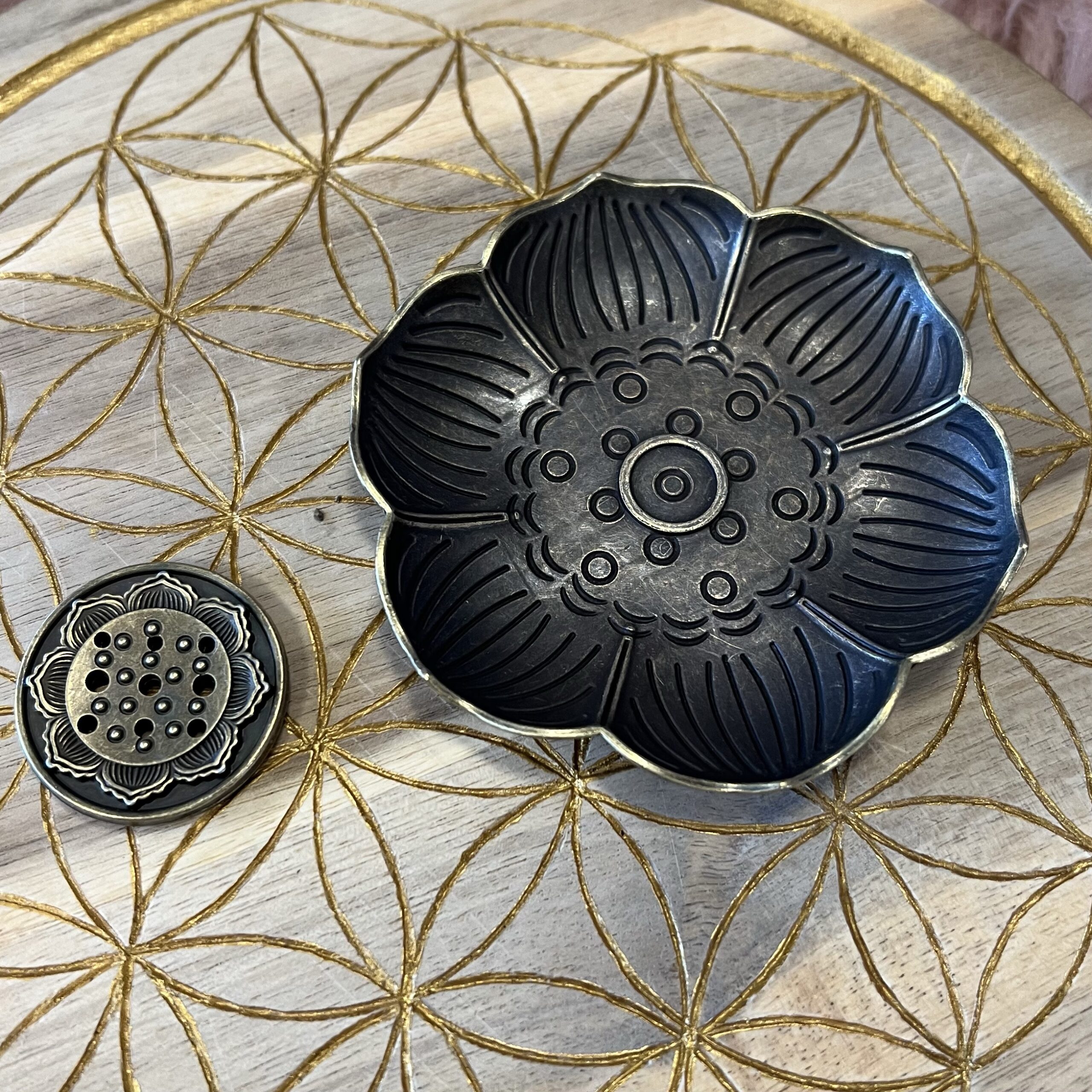 2-delt Røgelsesholder med Underskål - Billede 2