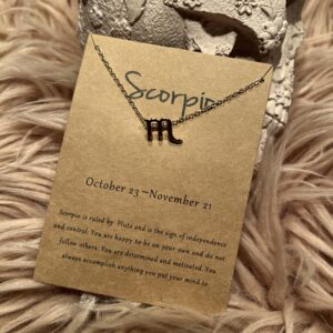 Halskæde med Skorpionens Stjernetegn – Guld eller Sølv