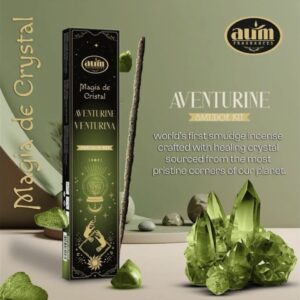 Magia de Cristal – Aventurine Røgelse med Krystal