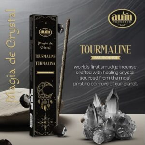 Magia de Cristal – Tourmaline Røgelse med Krystal