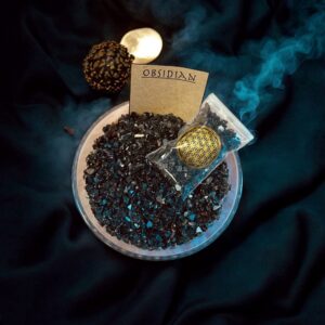 Obsidian chips til spell work – 6,5 x 4 cm