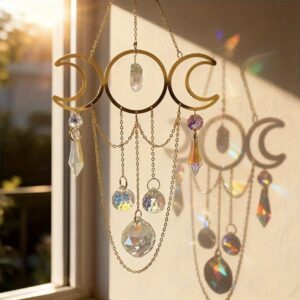 Triple Moon Krystal-Ophæng – 15 x 31 cm