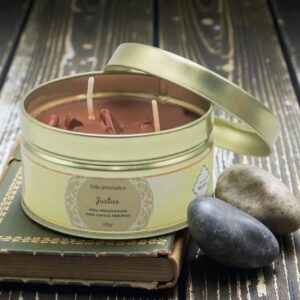 Mystic Retfærdighed – Stearinlys med Rød Jaspis (120 g)